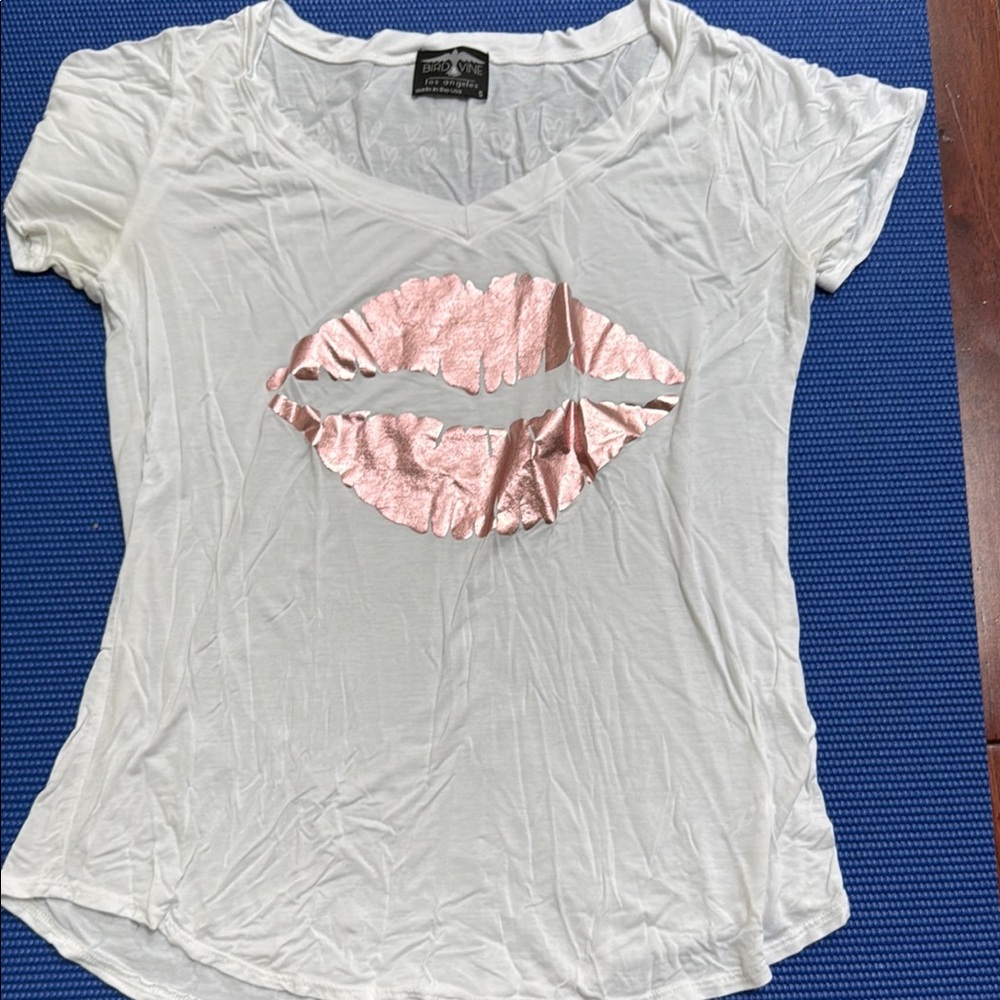 Gray Graphic Ruched Short Sleeve Tee